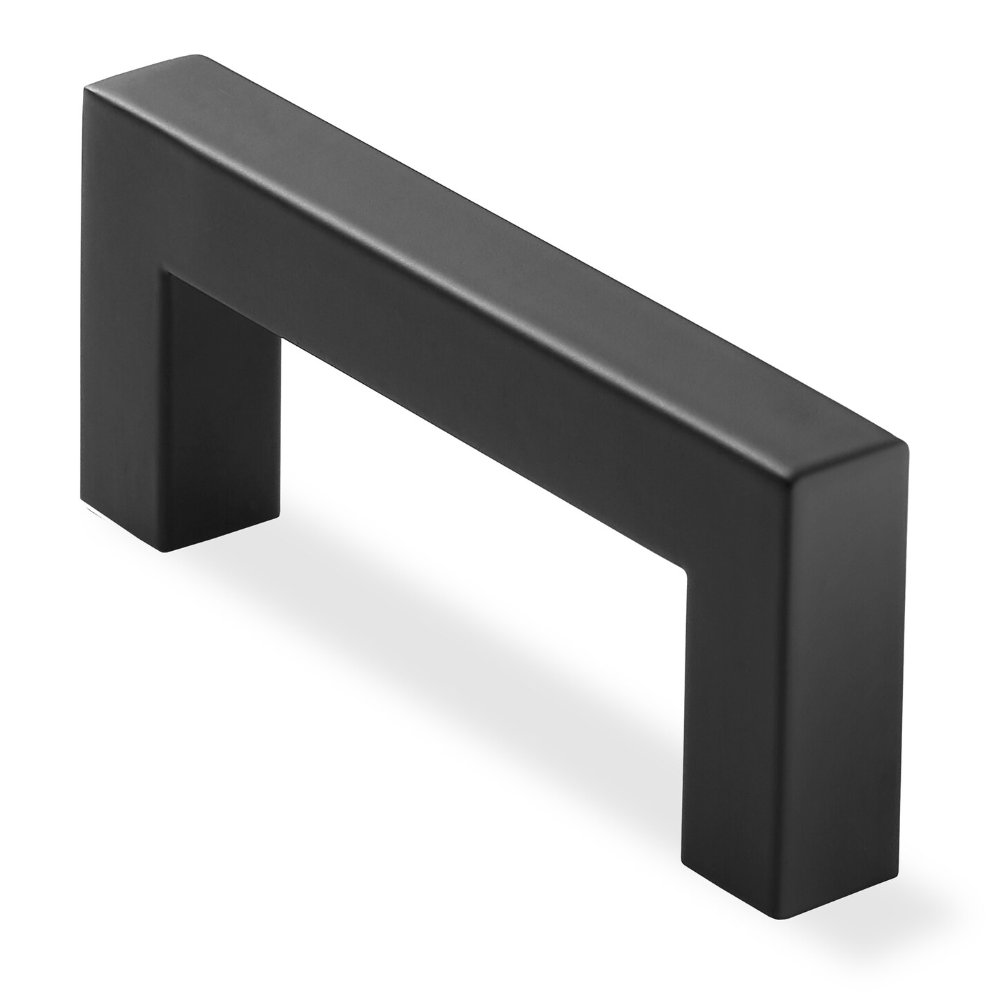 Cauldham 25 Pack Kitchen Cabinet Square Pulls Handles - Drawer/Door Hardware - Style M274 - Matte Black