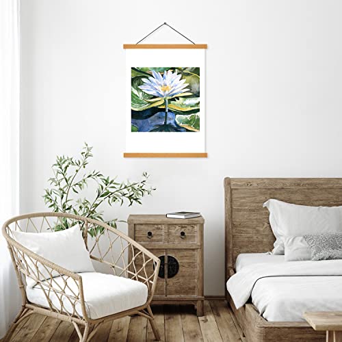 Magnetic Poster Frame Hanger, Natural Teak, Poster Hanger for Photos, Pictures, Prints, Maps, Scrolls and Canvas Artwork