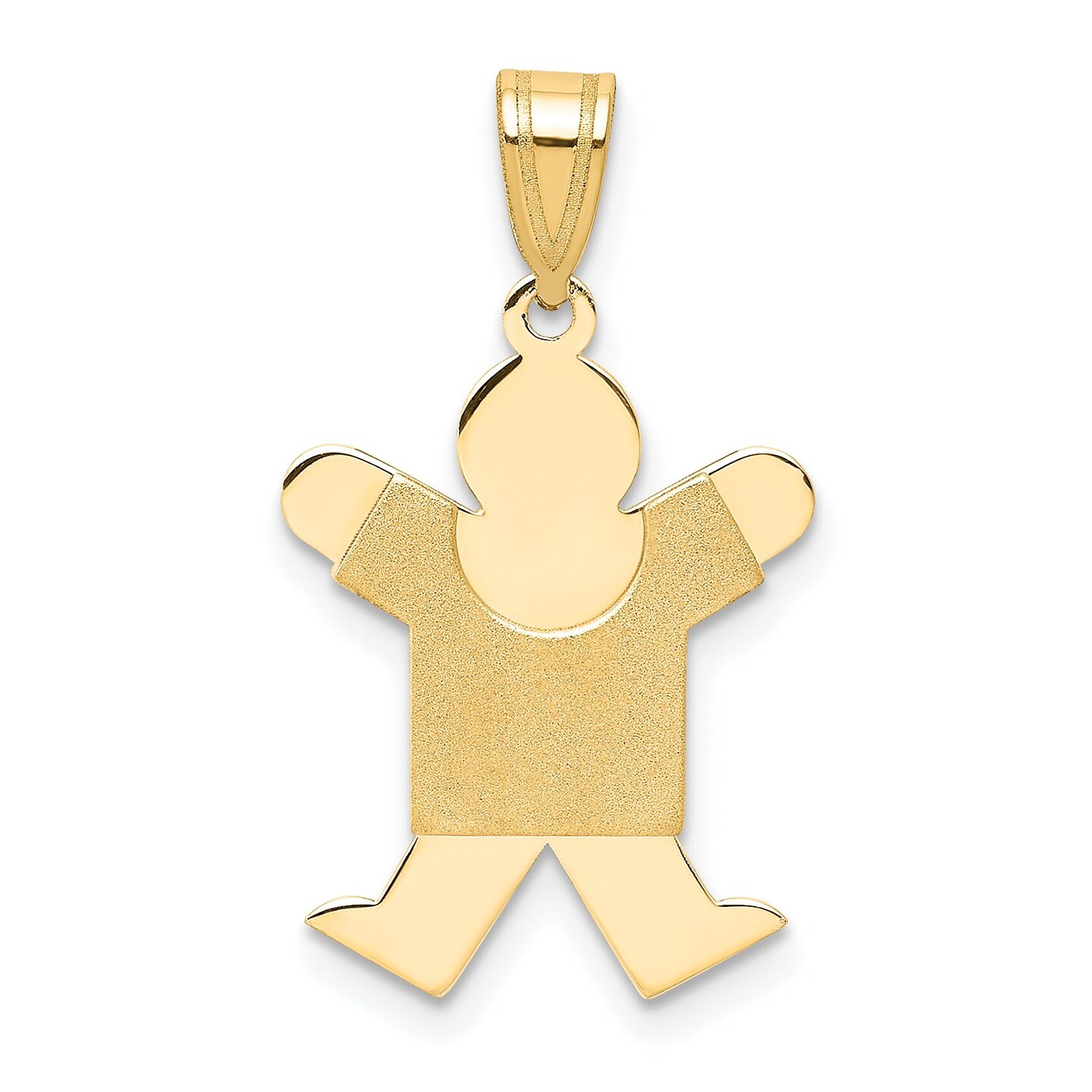 14K Gold The Kids Boy Jumping Charm Pendant Jewelry 25mm x 14mm