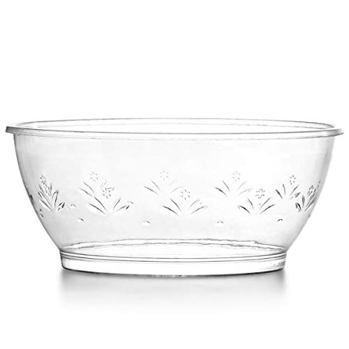 Clear Mini Plastic Bowls - (Bulk 100 Pack) 6 Oz Disposable Premium Hard Plastic Dessert Bowls for Serving, Weddings, Catering, Parties, Ice Cream, Home or Event Party Supplies
