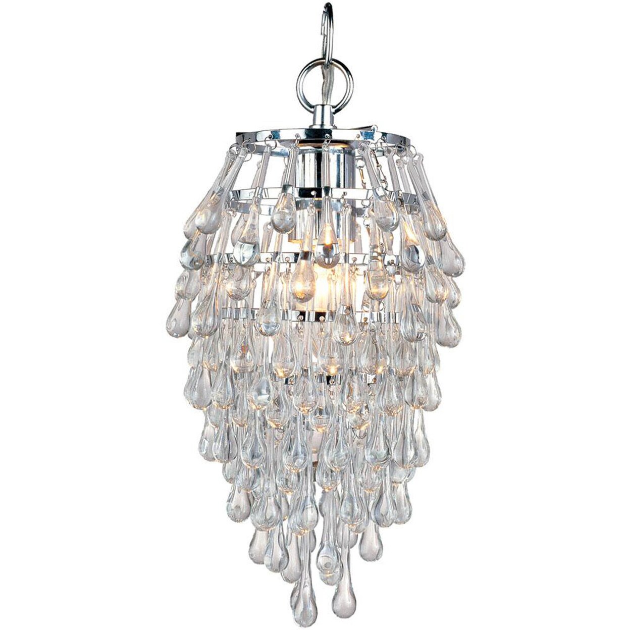 AF Lighting Crystal Mini Chandelier, 1-40W Standard Bulb, 13&#x22;H X 7&#x22;W, Hardwire Option