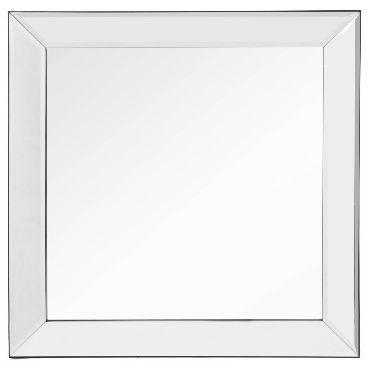Camden Isle   Home Decorative Wall Mounted Dartmouth Square Beveled Bathroom Vanity Mirror - 19.5&#x22;W X 19.5&#x22;H, Silver
