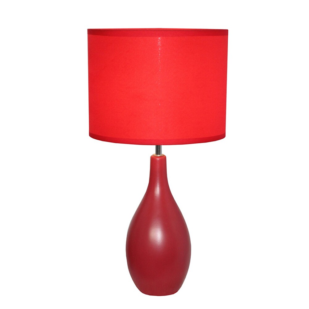 Simple Designs   Oval Bowling Pin Base Ceramic Table Lamp