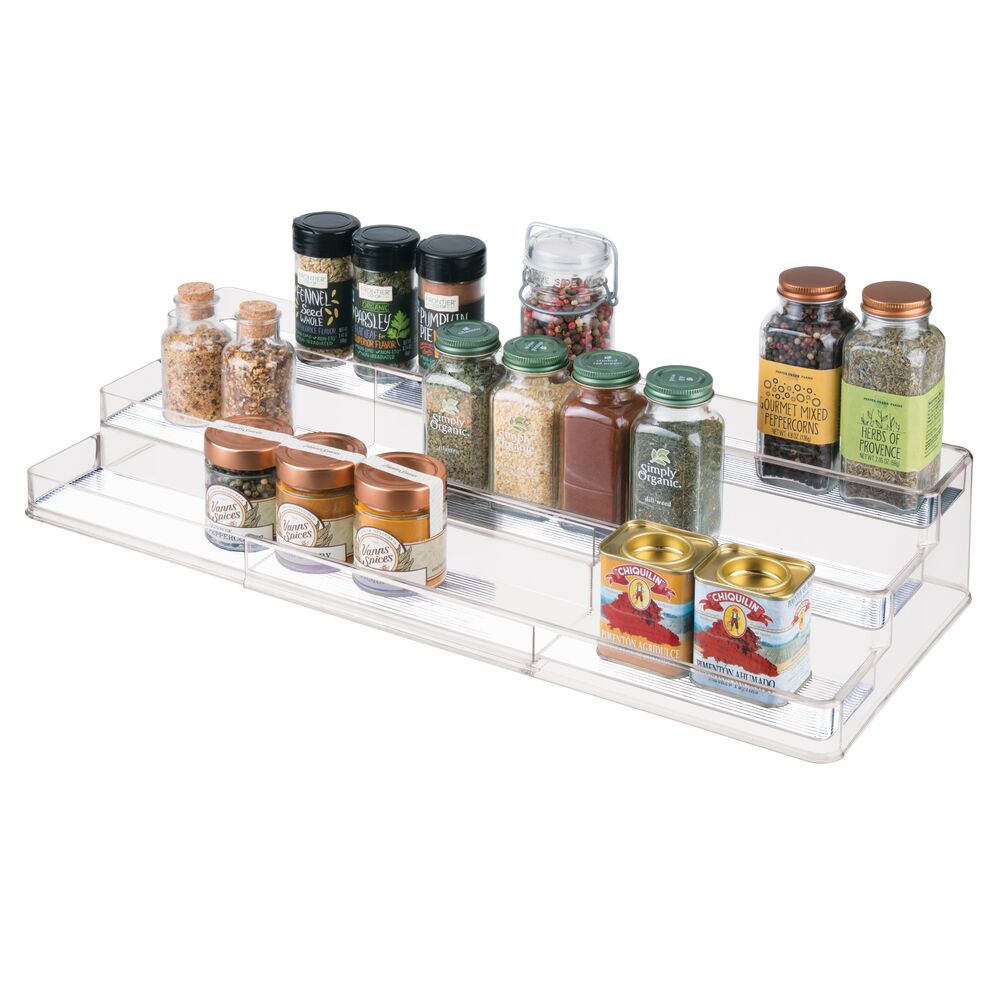 mDesign Large Expandable Spice Rack, Kitchen Storage Organizer