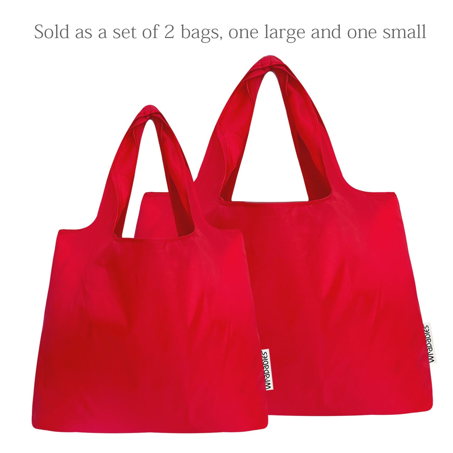 Wrapables Large &#x26; Small Foldable Tote Nylon Reusable Grocery Bags, Set of 2