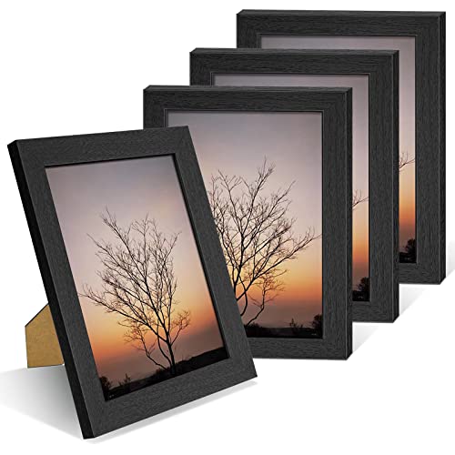 Nacial Picture Frames 4x6 inch Set of 4, Black Photo Frame with HD  Plexiglass Wall Frame Picture Frames Collage for Wall or Tabletop