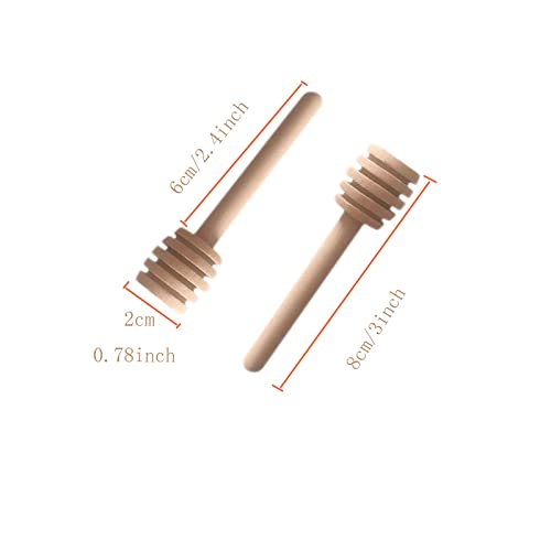 50 Pck Wooden Honey Dipper Stick  8CM Collecting Dispensing Drizzling Jam Portable Wedding Party