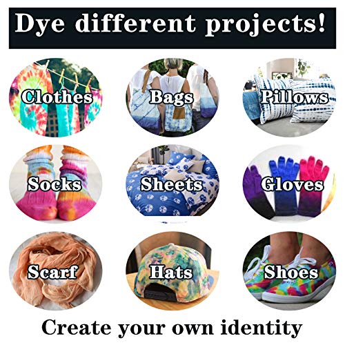 Tie Dye Kit 5 Colors Permanent Fabric Dye Art Set for Kids Adults for School, Homemade Party, Creative Groups Activities, DIY Gift