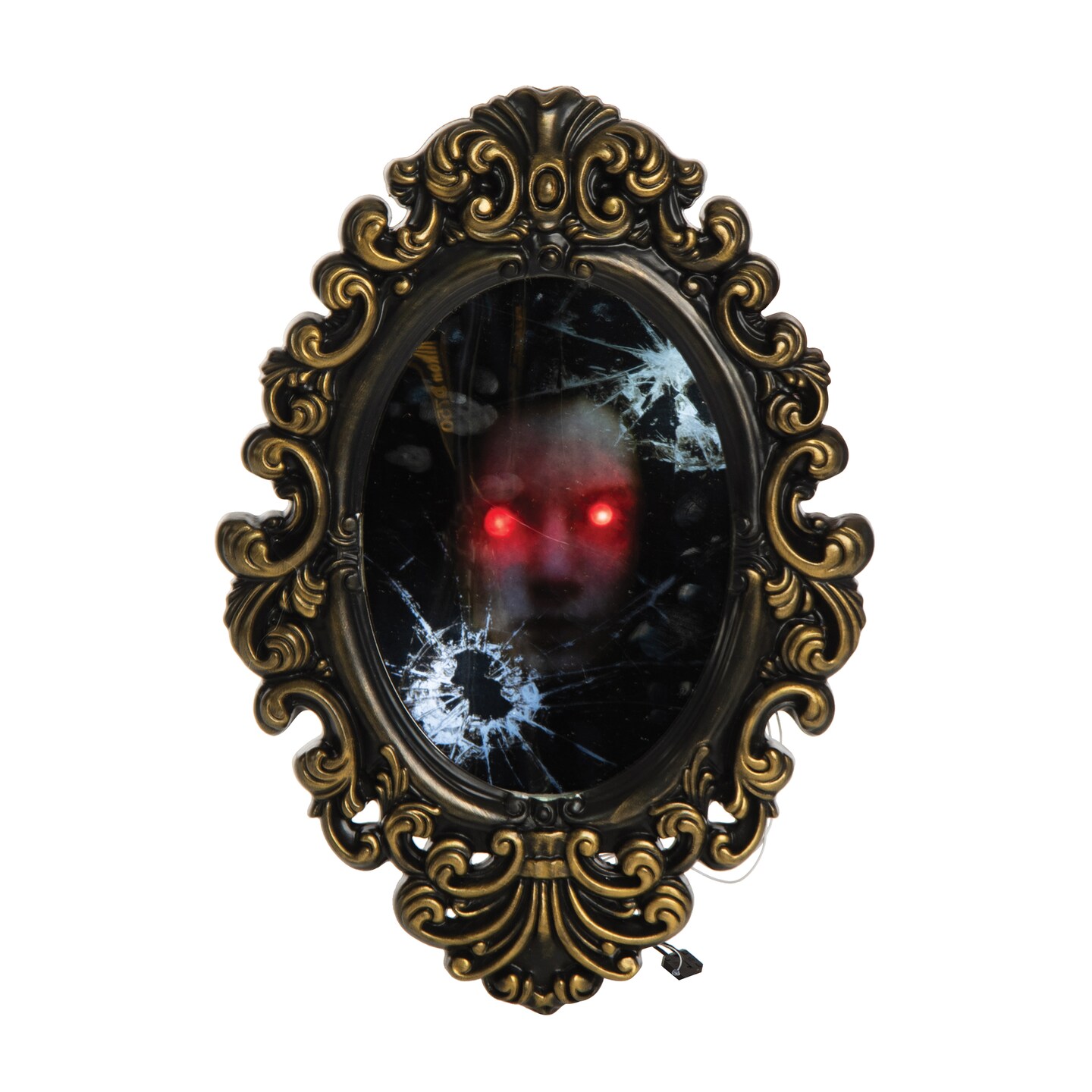 Broken Mirror With Creepy Face Halloween D&#xE9;cor