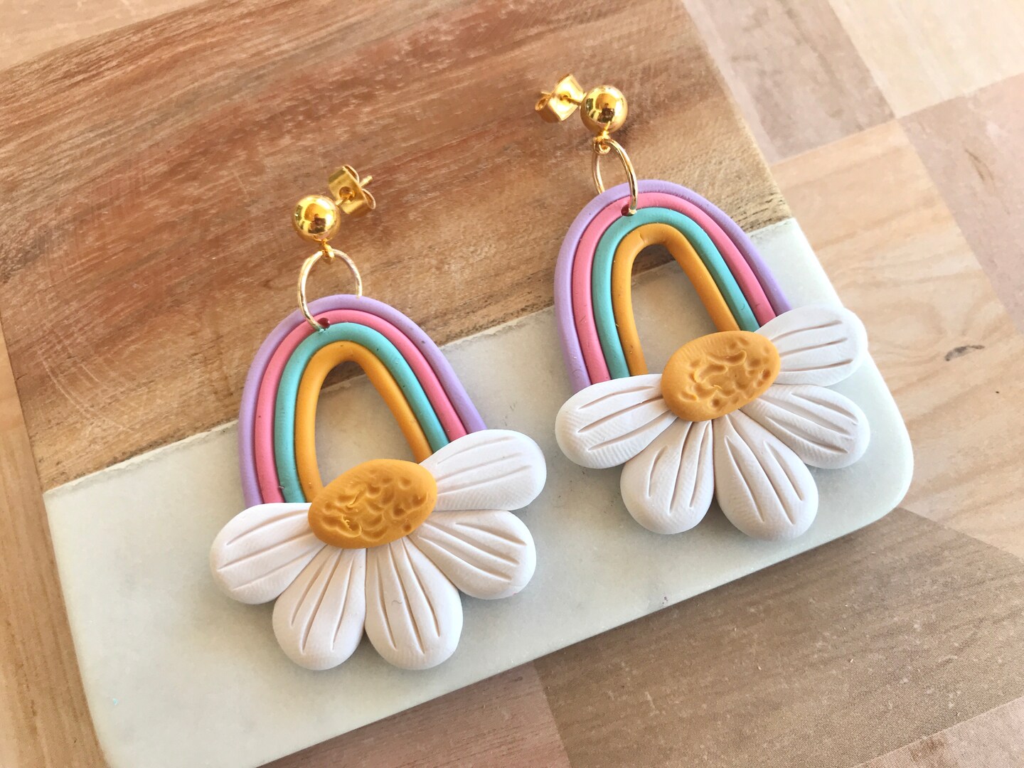 【Mikshimai】DAISY EARRINGS Sterling Silver Flower Daisy Earrings, Flower Earrings