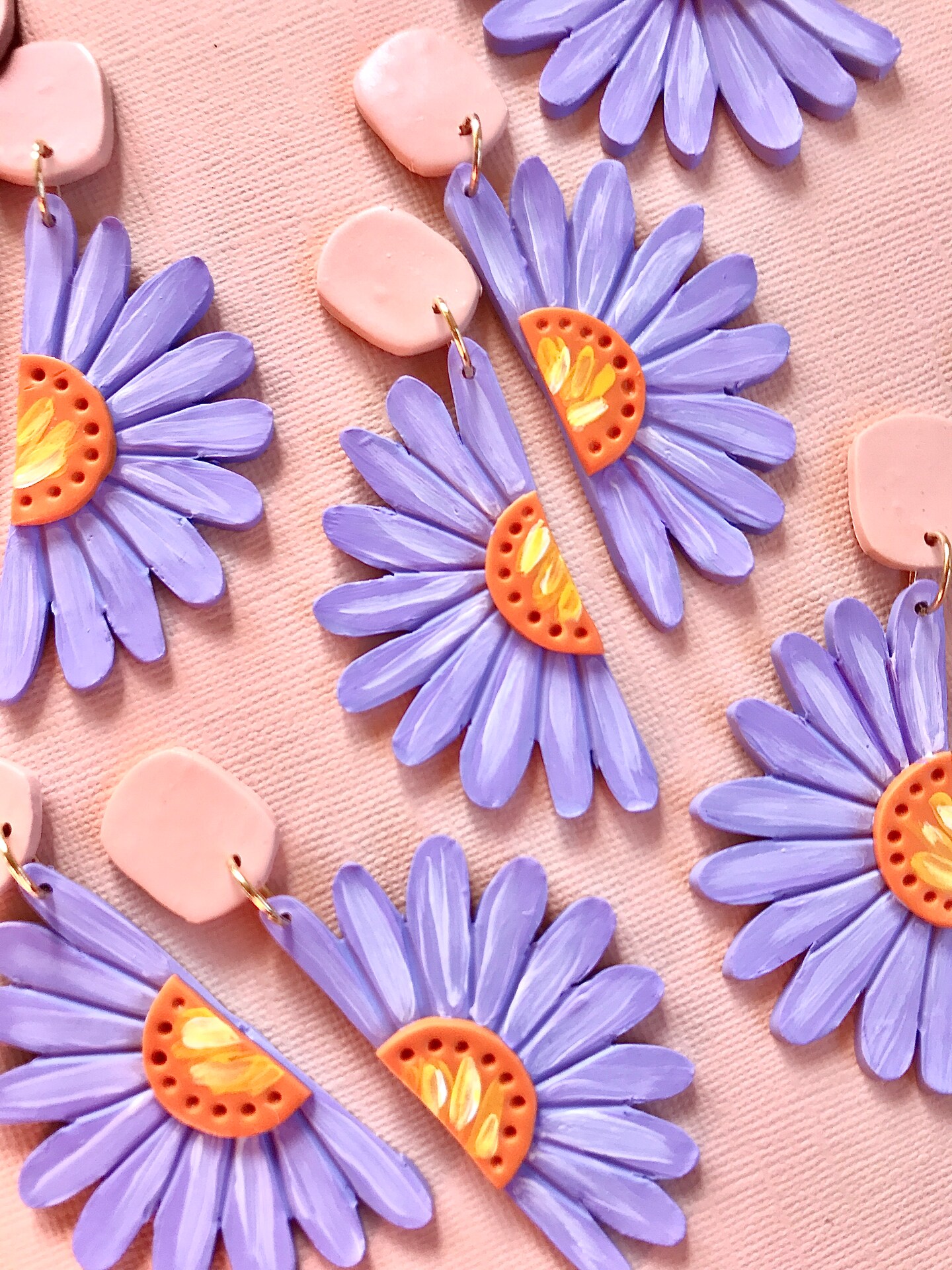 Aster Purple Daisy Earrings, Flower Earrings, Floral Earrings