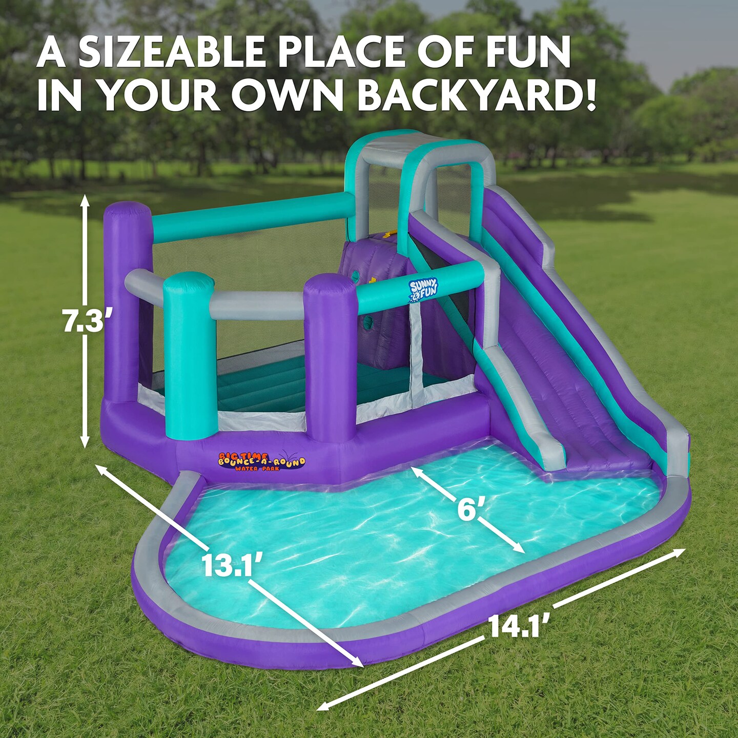 Sunny &#x26; Fun Big Inflatable Kids Backyard Water Slide Park