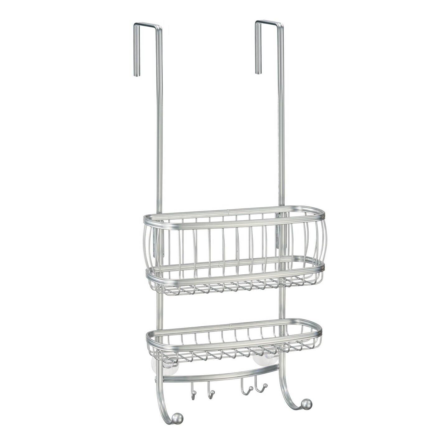 mDesign Small Metal Over Door Bathroom Tub/Shower Caddy Organizer