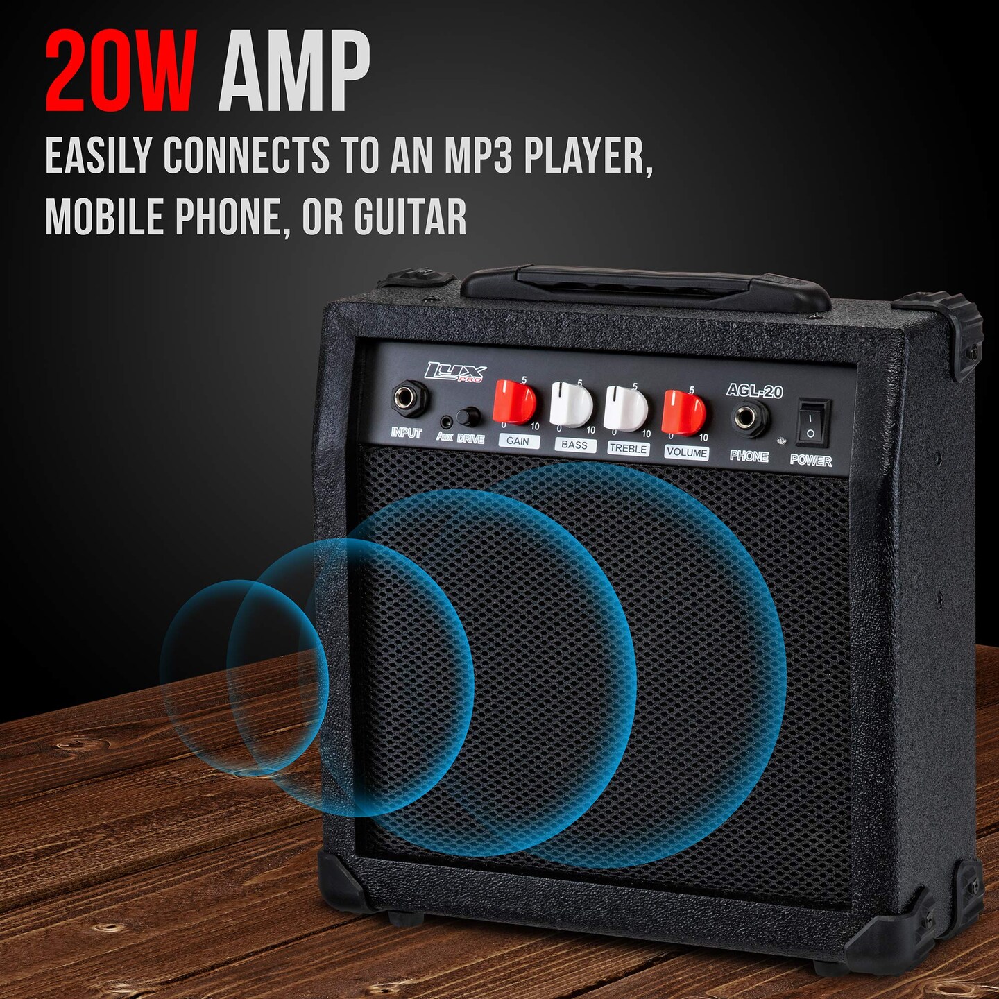 LyxPro Electric Guitar Amp, 20w Portable Mini Amplifier