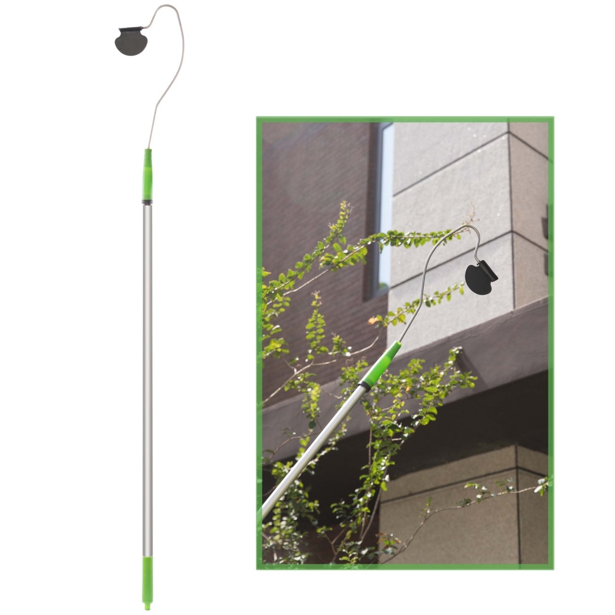 Gardenised Telescopic Roof Gutter Cleaner Wand with Extendable Pole for Cleaning Leaves and Debris from the Ground