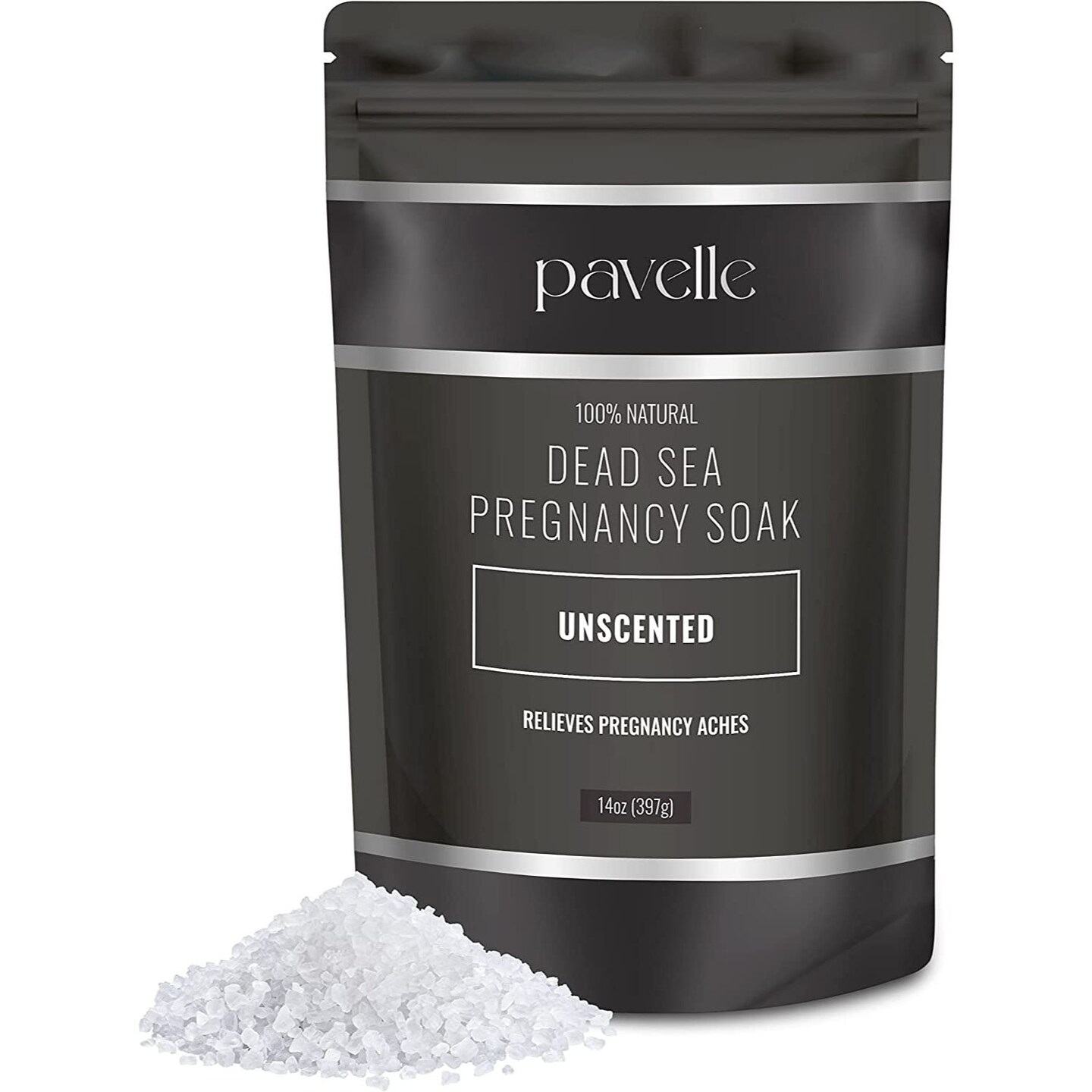 Pavelle Dead Sea Pregnancy Bath Soak, 100% Natural Magnesium Flakes Bath Soak, 14 oz (397g)