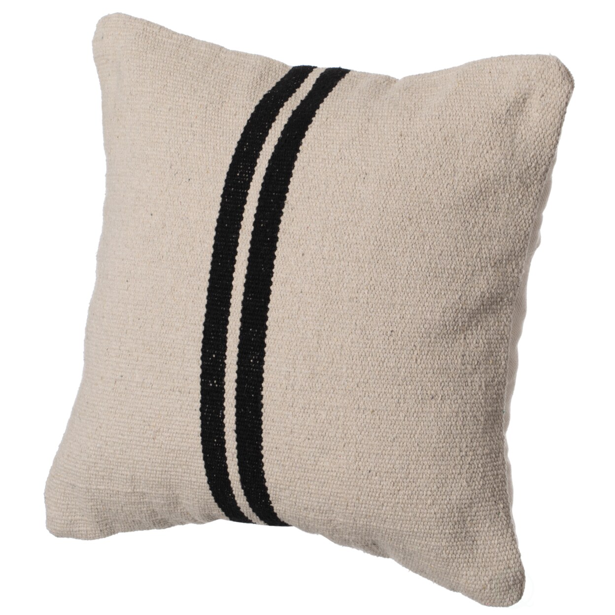 16 Handwoven Cotton Throw Pillow Cover Flat Natural Design