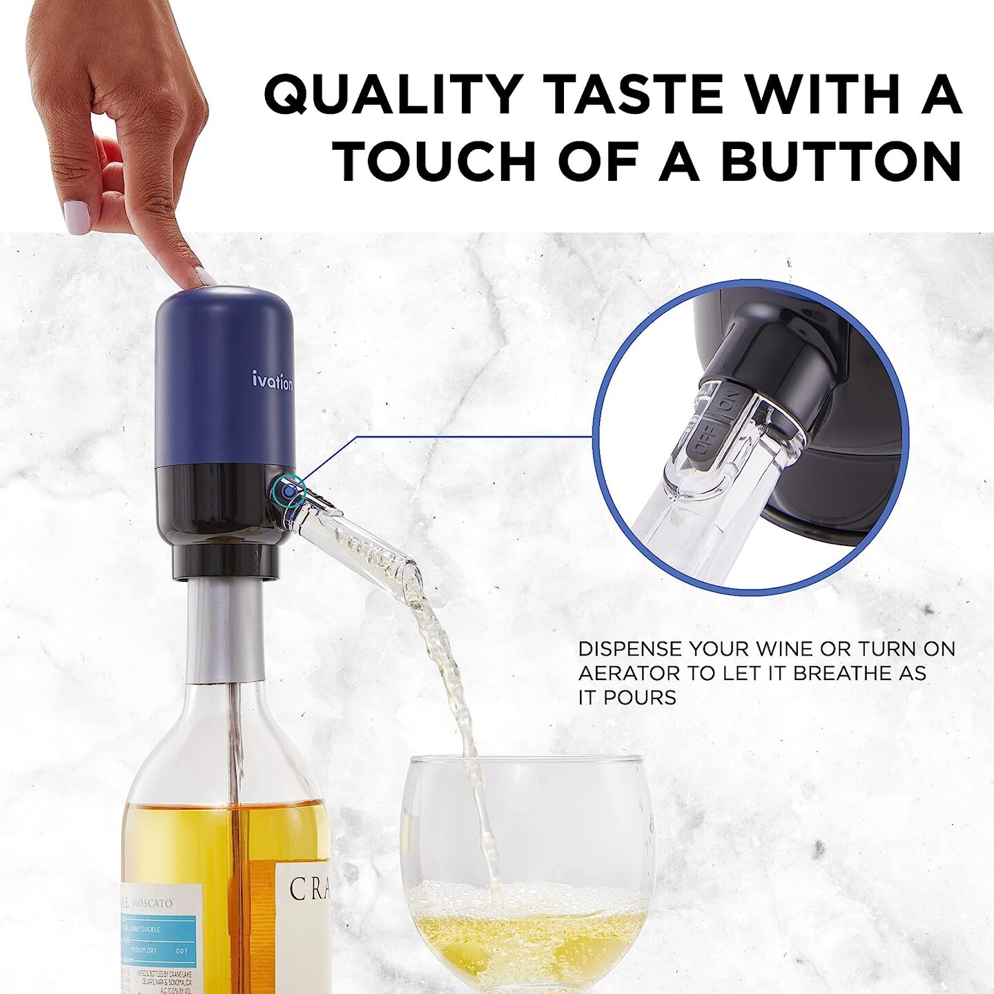 Ivation Wine Gift Set, Electric Corkscrew Wine Opener & Wine Foil