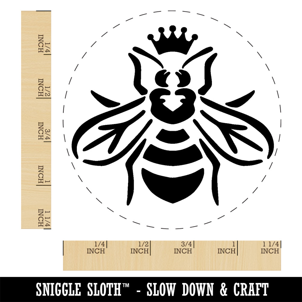 Queen Bee with Crown Honey Hive Rubber Stamp for Stamping Crafting Planners