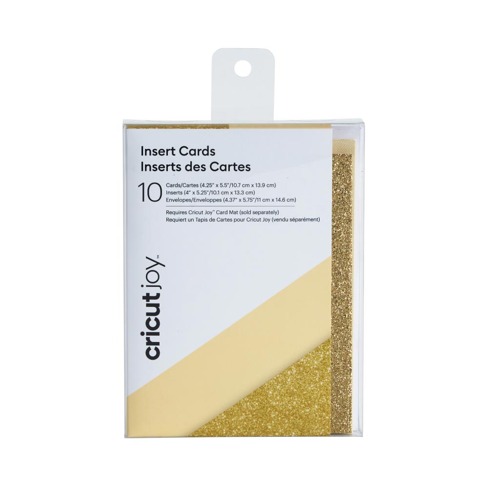 Cricut Joy Insert Cards - DIY Greeting Card - Cream/Gold Glitter, 10 ct