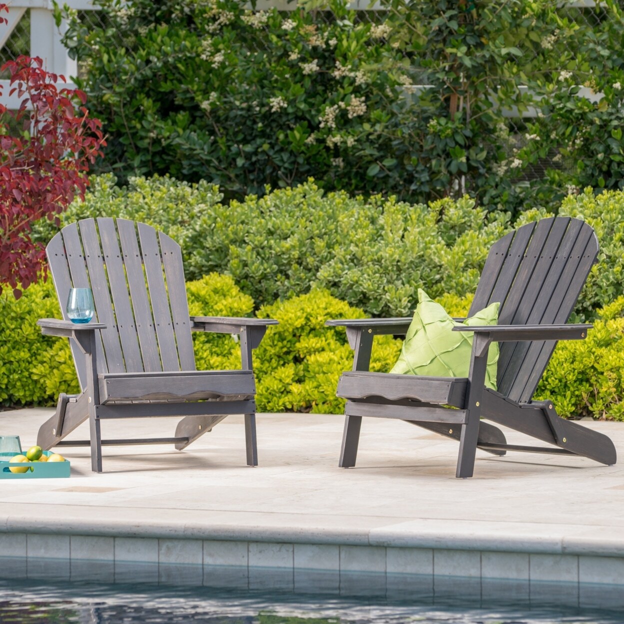 GDFStudio Hillary Outdoor Rustic Acacia Wood Folding Adirondack Chair