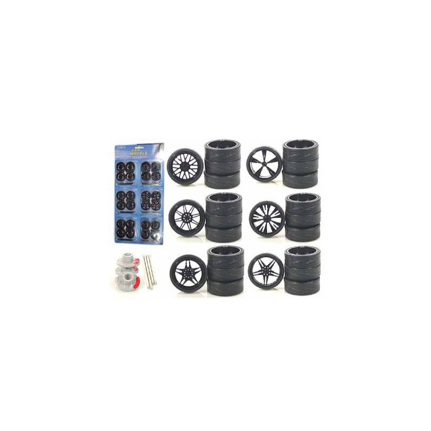 Wheels and Tires Multipack Set of 24 pieces for 1/18 Scale Cars and Trucks