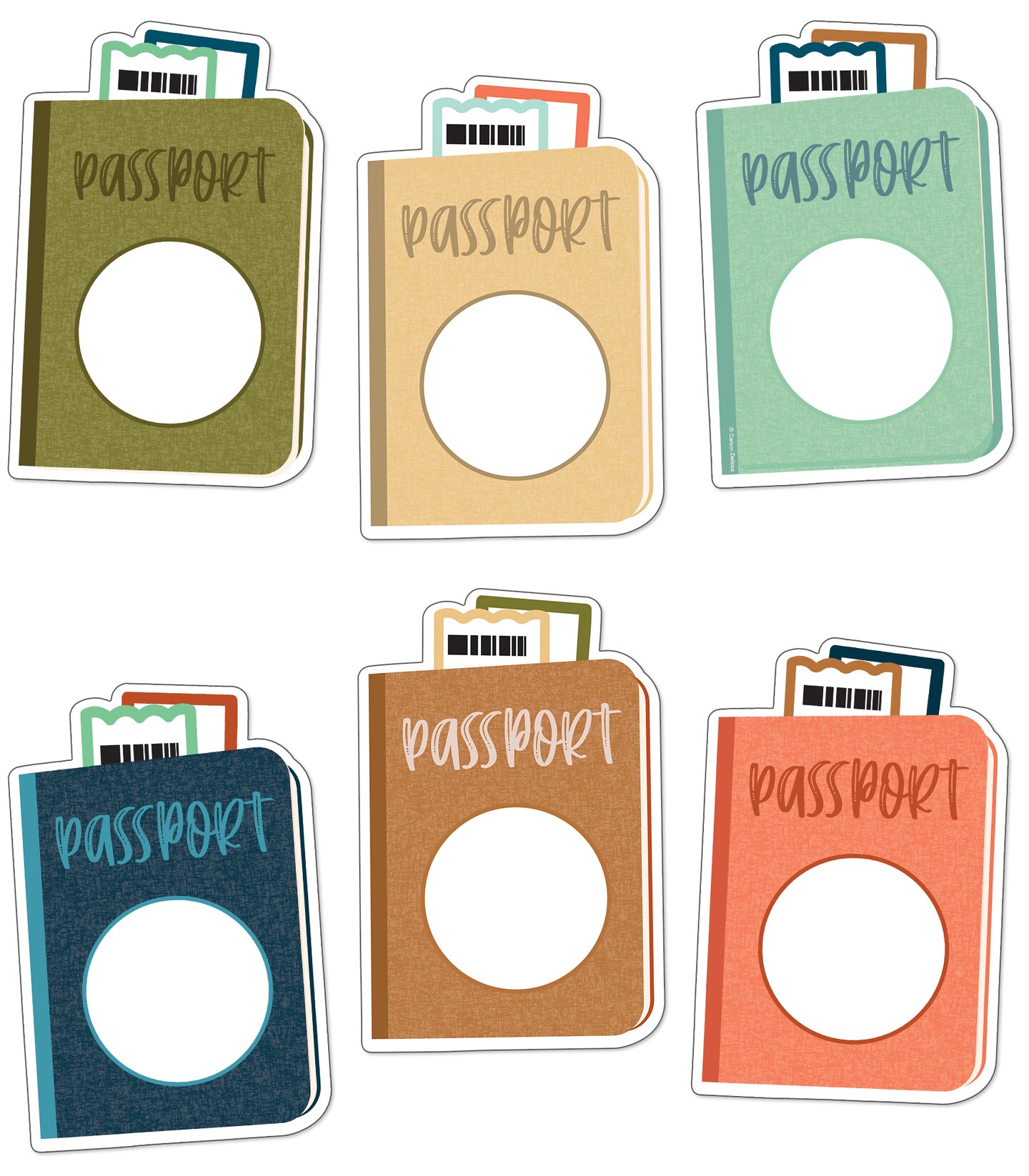 Carson Dellosa Let's Explore 36-Piece Passport Cutouts, Colorful Travel Tags for Bulletin Board, Locker Decorations, Adventure Theme Party and Classroom Decor