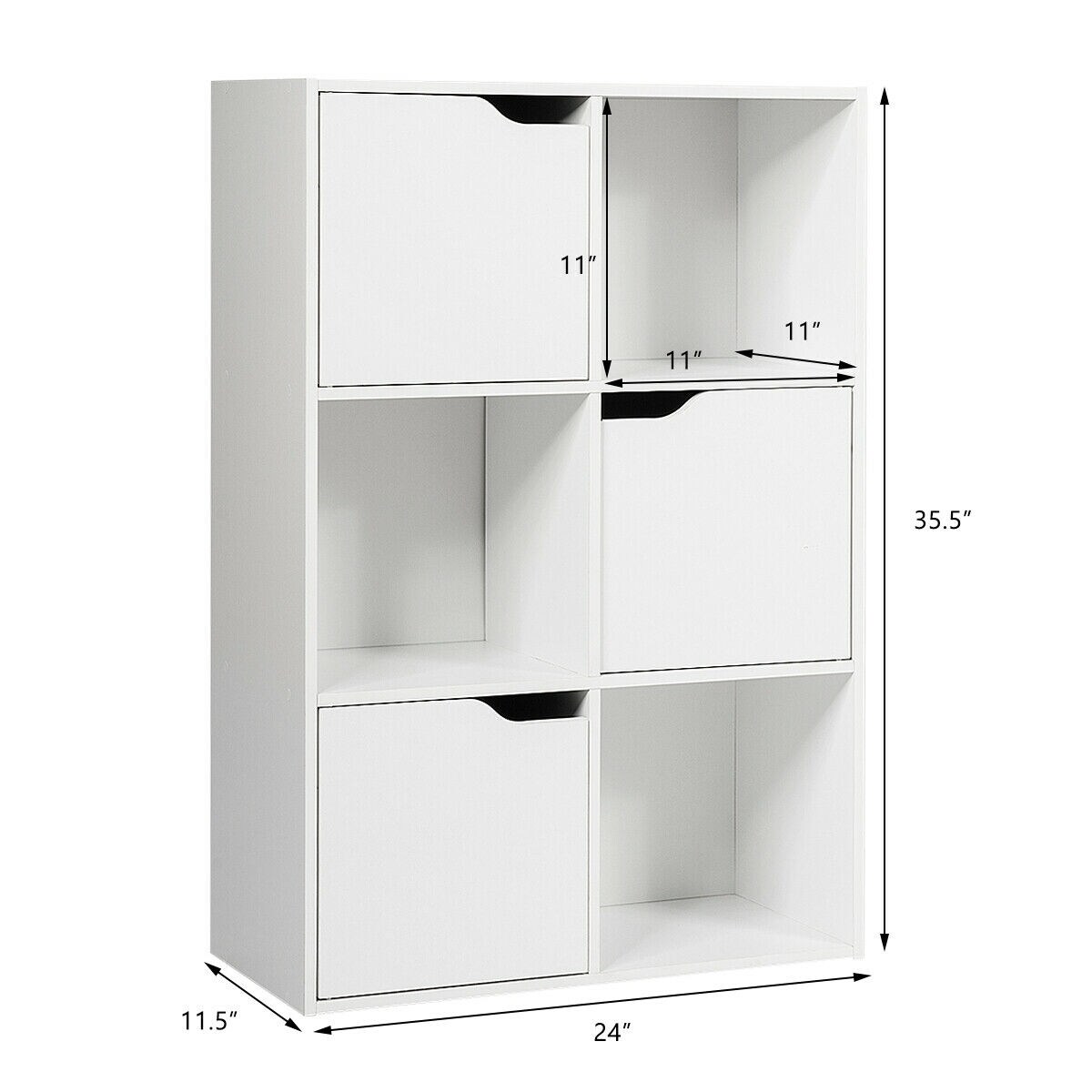 6 Cube Wood Storage Shelves Organization