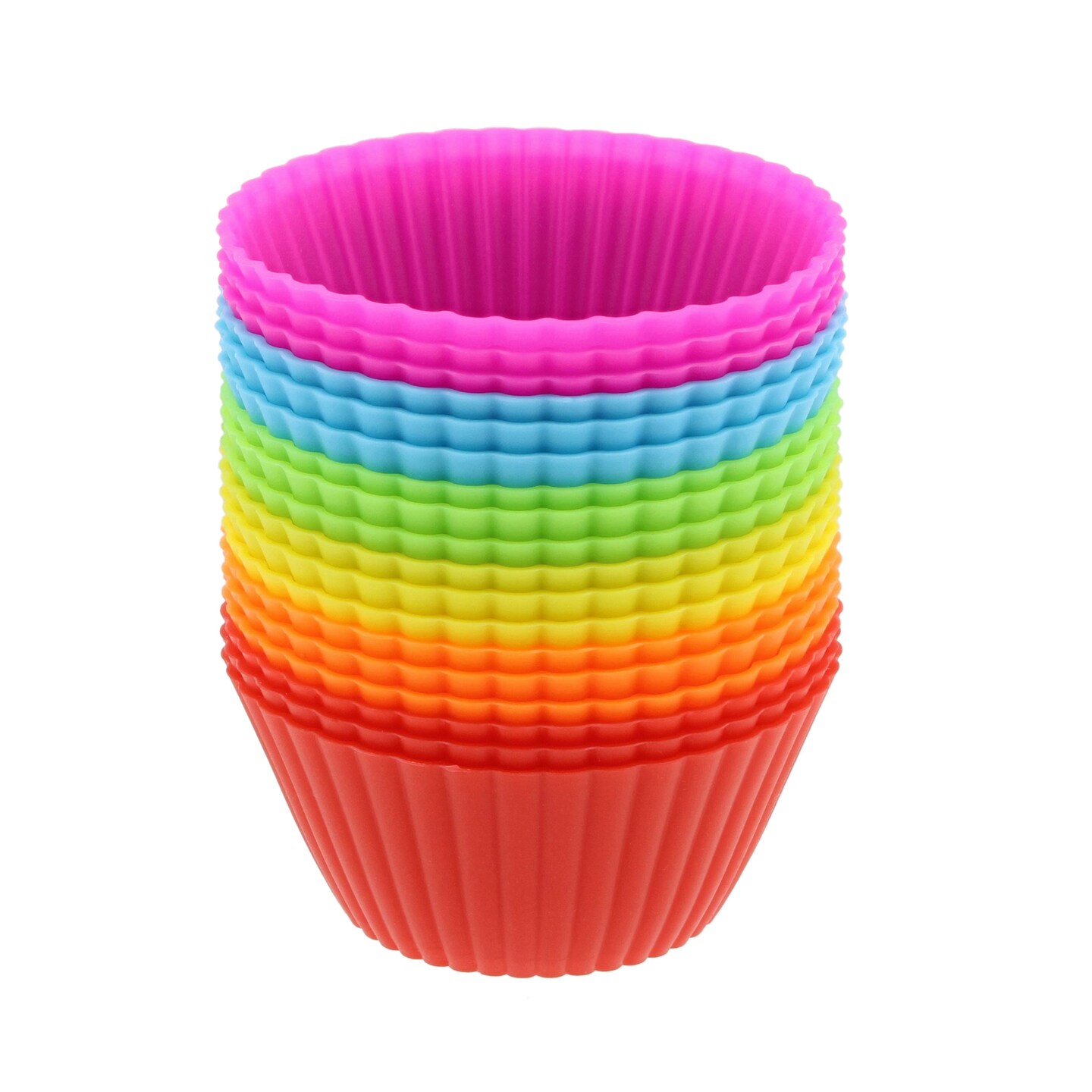 7Penn Silicone Cupcake Baking Cups Reusable Muffin Liners Small Solid Color Set