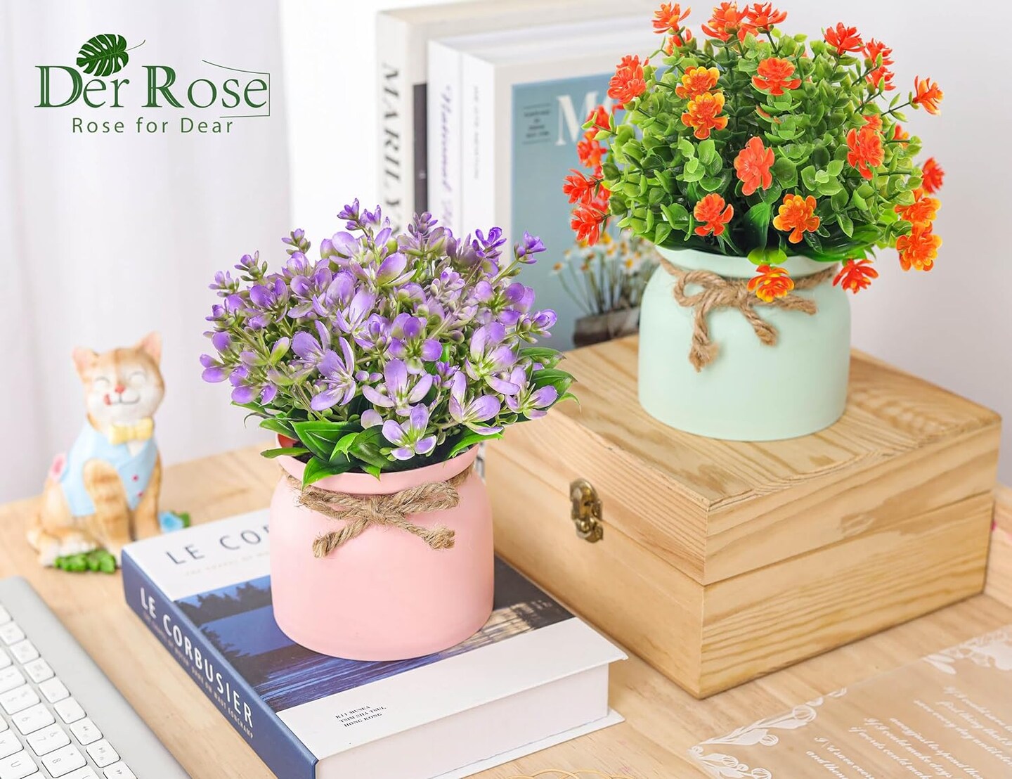 Artificial Flowers Plant for Centerpiece Table Decorations 4 packs