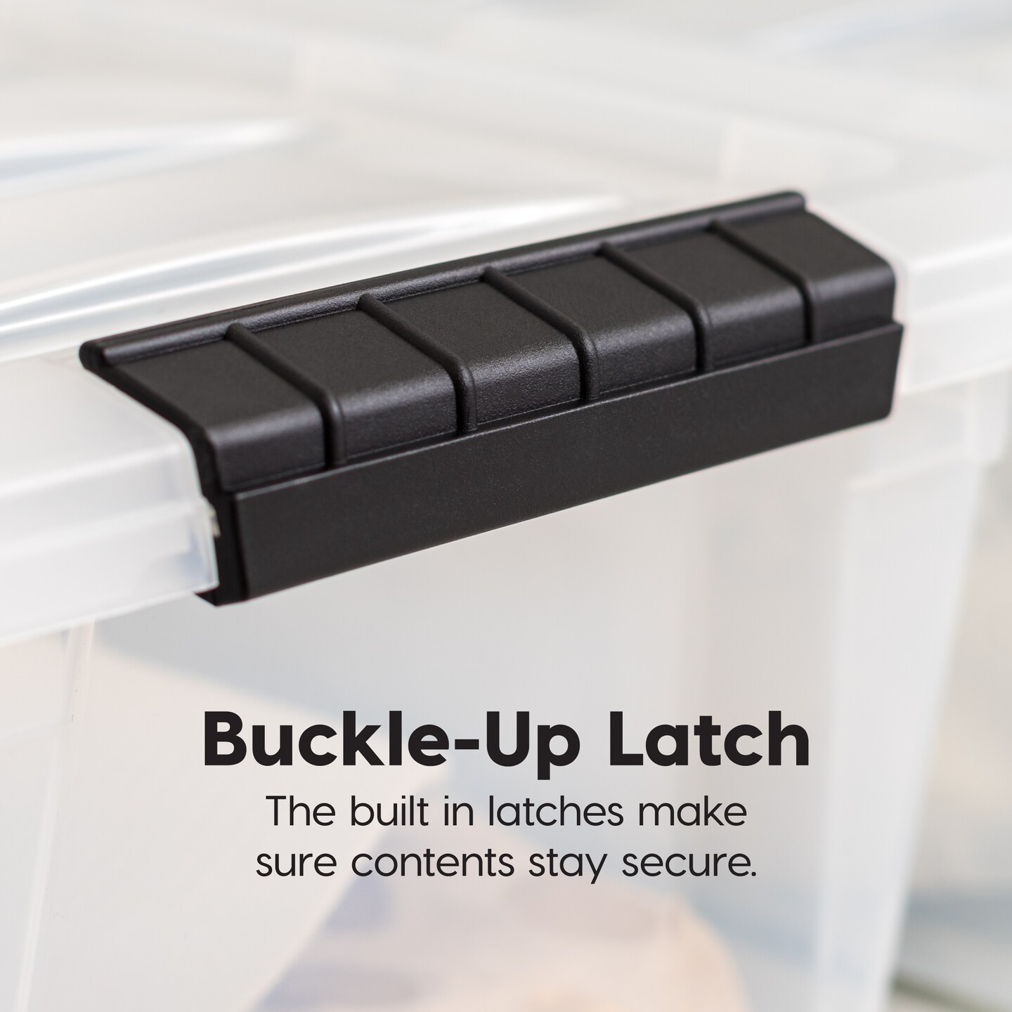 IRIS USA 19qt Plastic Storage Bin with Lid and Secure Latching Buckles