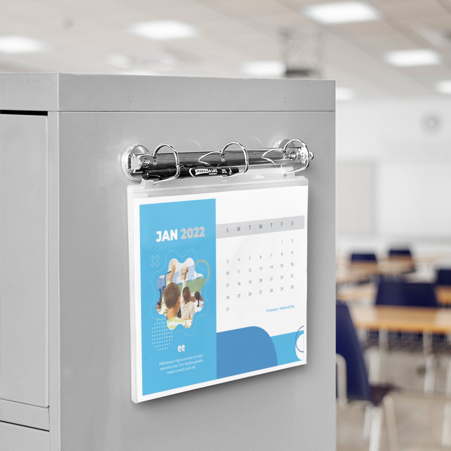 Avery Industrial Magnetic Hanging Binder Rings, 3 Ring Binder, 1.5" Slant Rings, Holds 375 Sheets, 6 Binder Ring Mechanisms (46036)