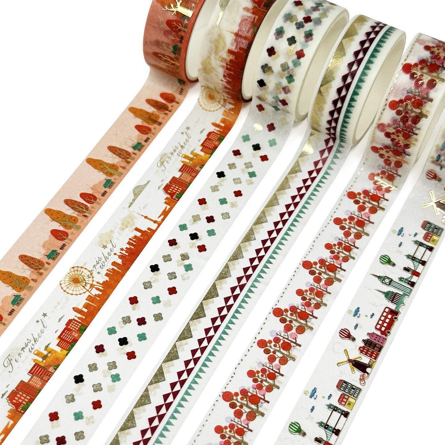 Wrapables Decorative Washi Tape Box Set for DIY Arts & Crafts, Scrapbo