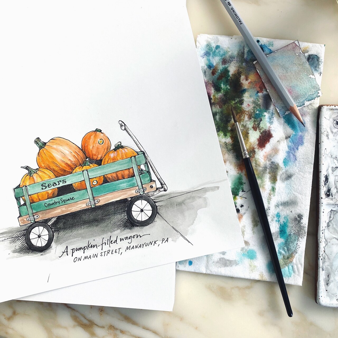 Painting Pumpkins and Gourds with Derwent Inktense Paints and Pencils