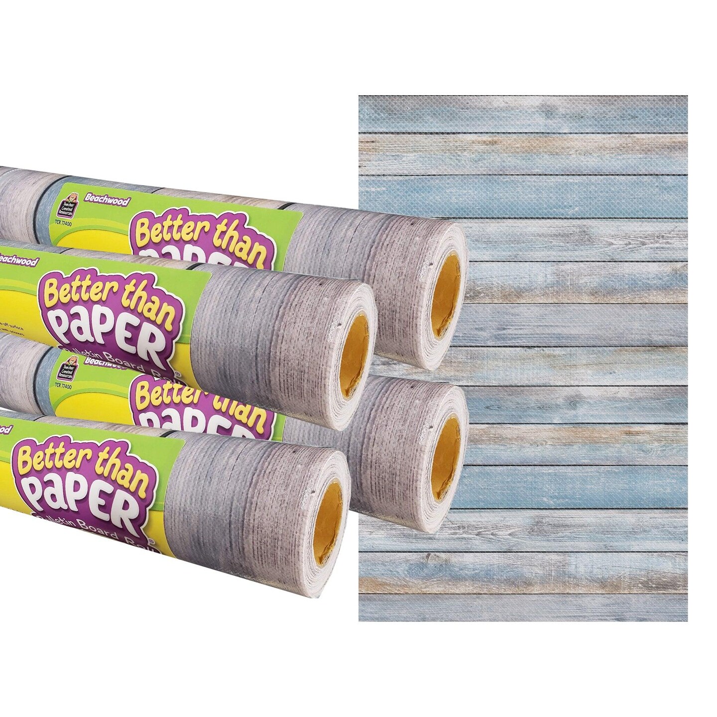 Beachwood Better Than Paper Bulletin Board Roll, 4&#x27; x 12&#x27;, Pack of 4
