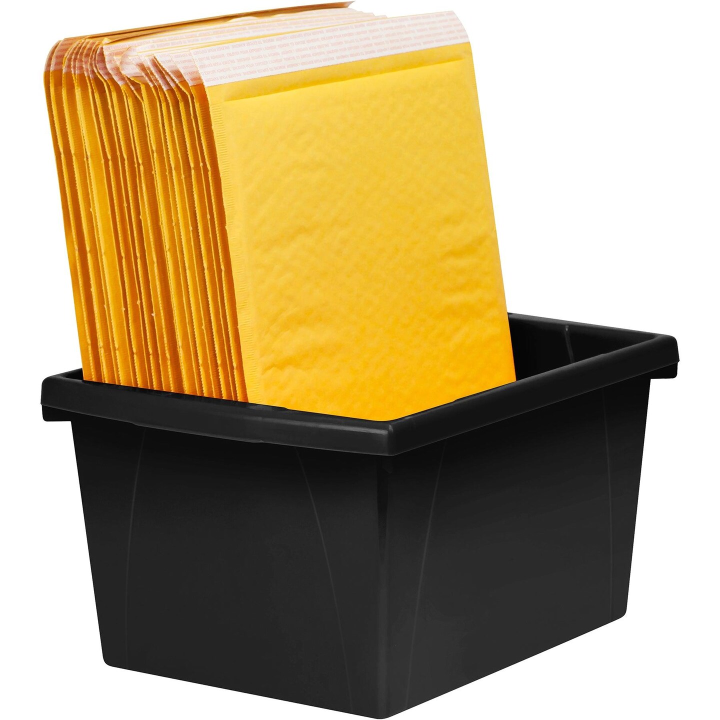 Small Classroom Storage Bin, Black, Pack of 3