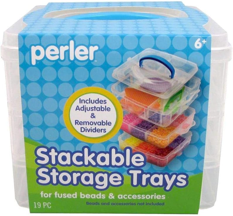 Bead Large Organizer Stackable Storage Container Bead Trays, 3pc.