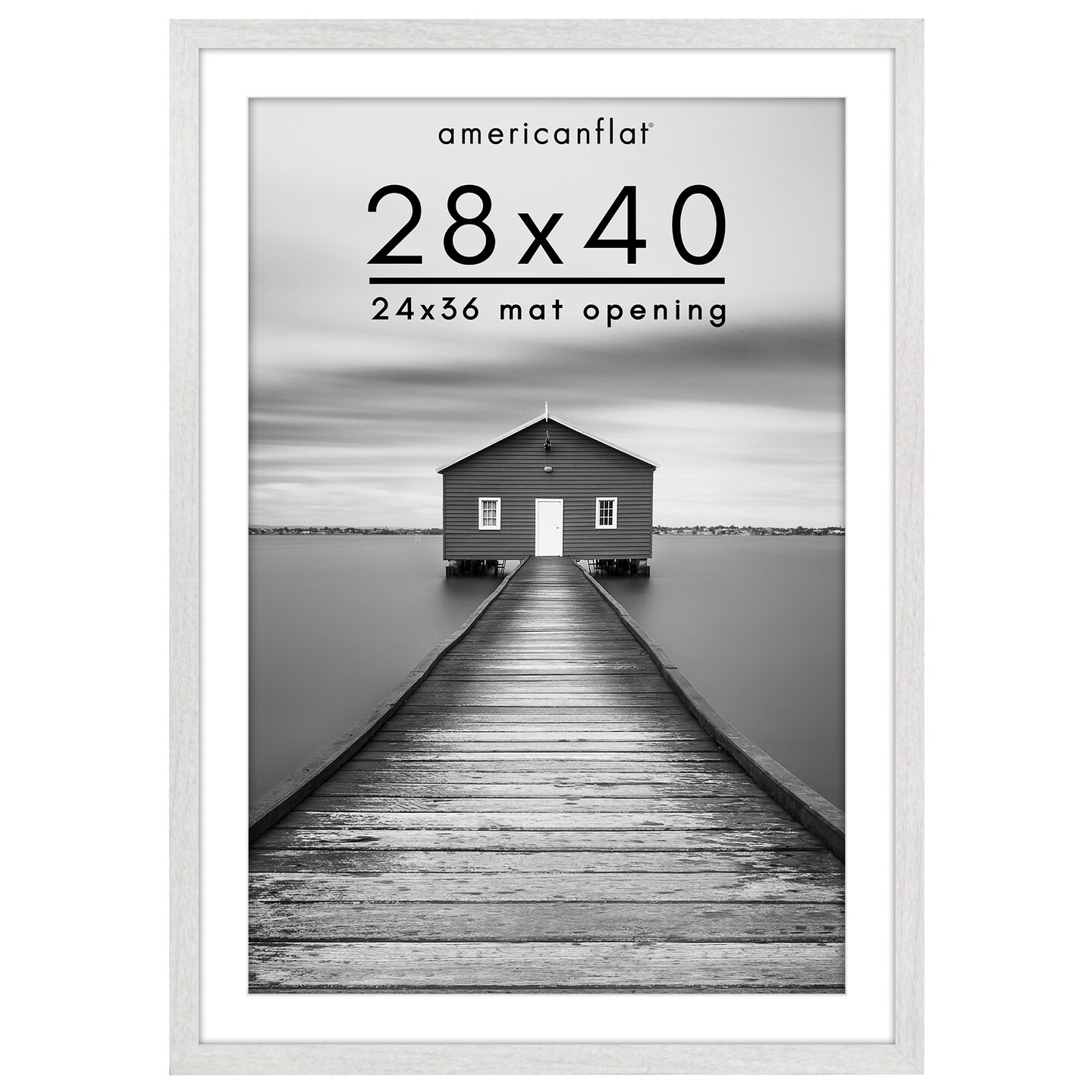 Americanflat Picture Frame with Wide Molding with Mat - Modern Wide Picture Frame - Plexiglass Cover - Hanging Hardware - Includes Easel