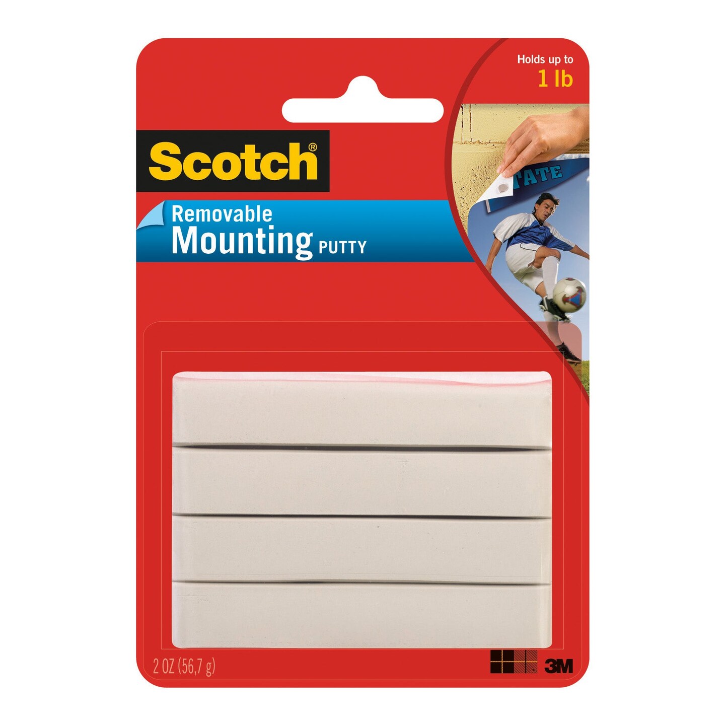 Mounting Putty, Removable, White, 2 oz. Per Pack, 12 Packs