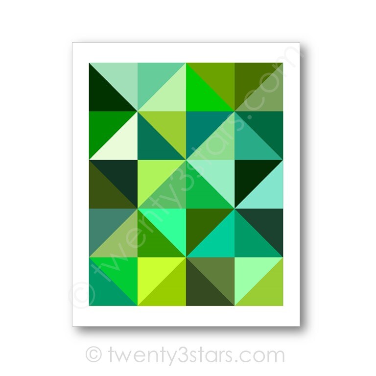 Grey Triangles Geometric Modern Color Art, You Choose the Colors product 6