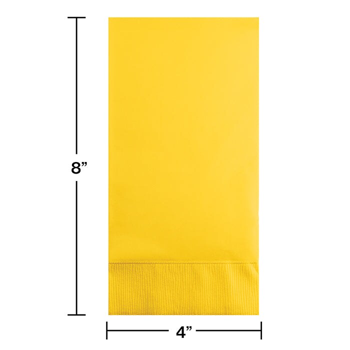 School Bus Yellow Guest Towel, 3 Ply, 16 ct