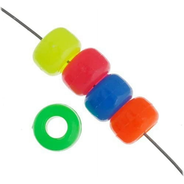 John Bead 9mm Assorted Plastic Pony Beads, 1000pcs