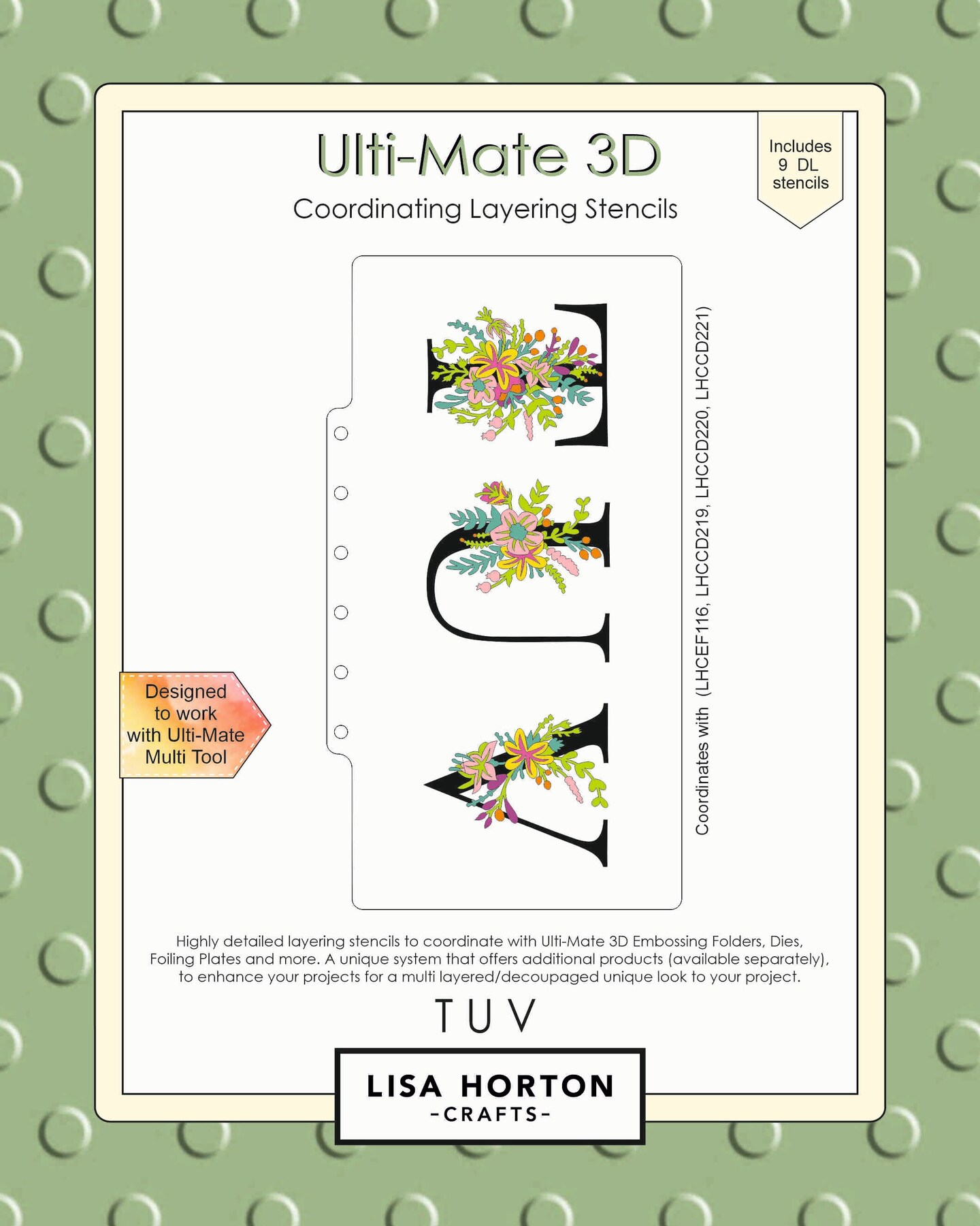 Lisa Horton --That Craft Place Lisa Horton Crafts Ulti-Mate 3D Slimline Layering Stencils TUV