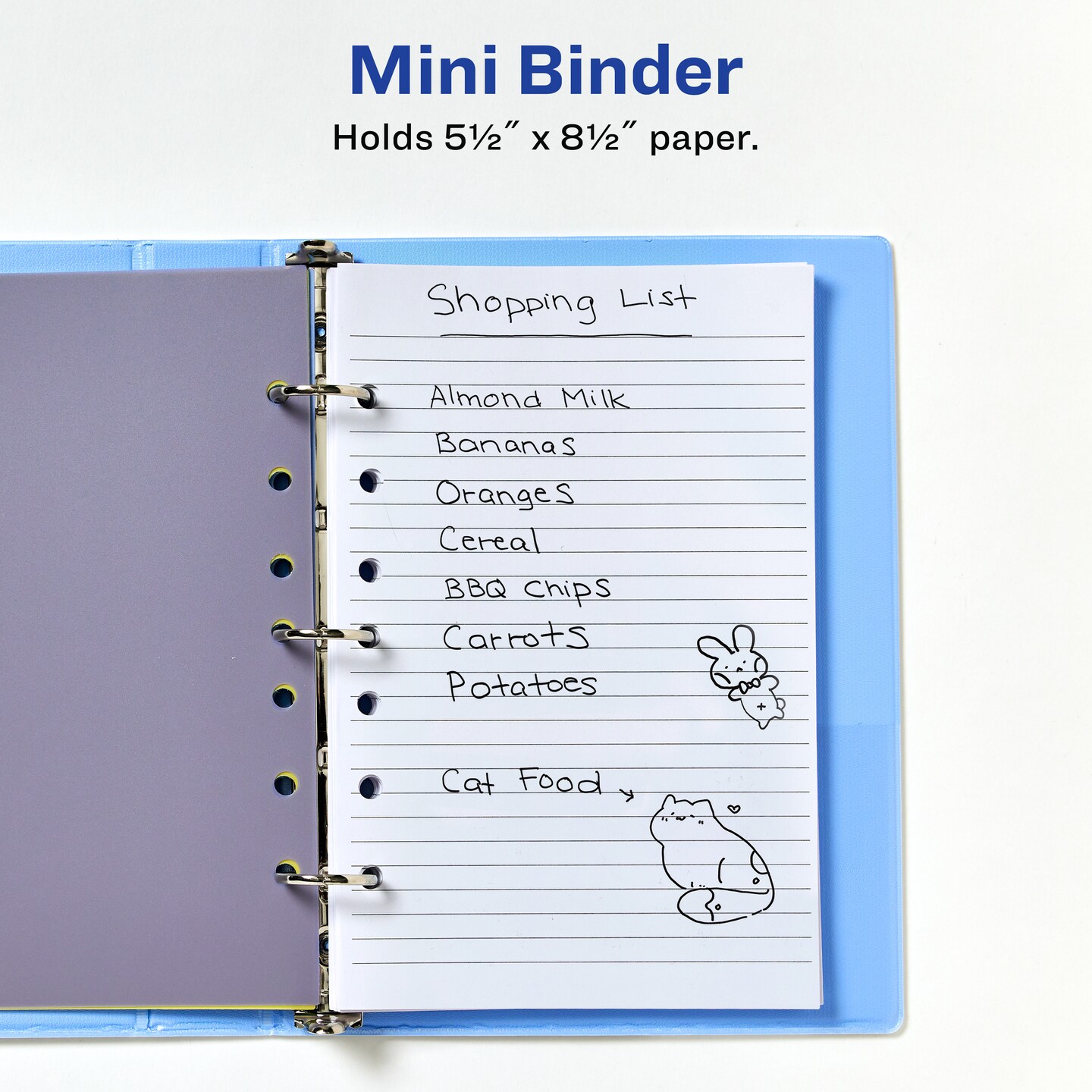 Avery Mini Binder, 5.5&#x22; x 8.5&#x22;, 1 Inch Round Rings, Black and White Marble, 1 Mini 3 Ring Binder (18711)