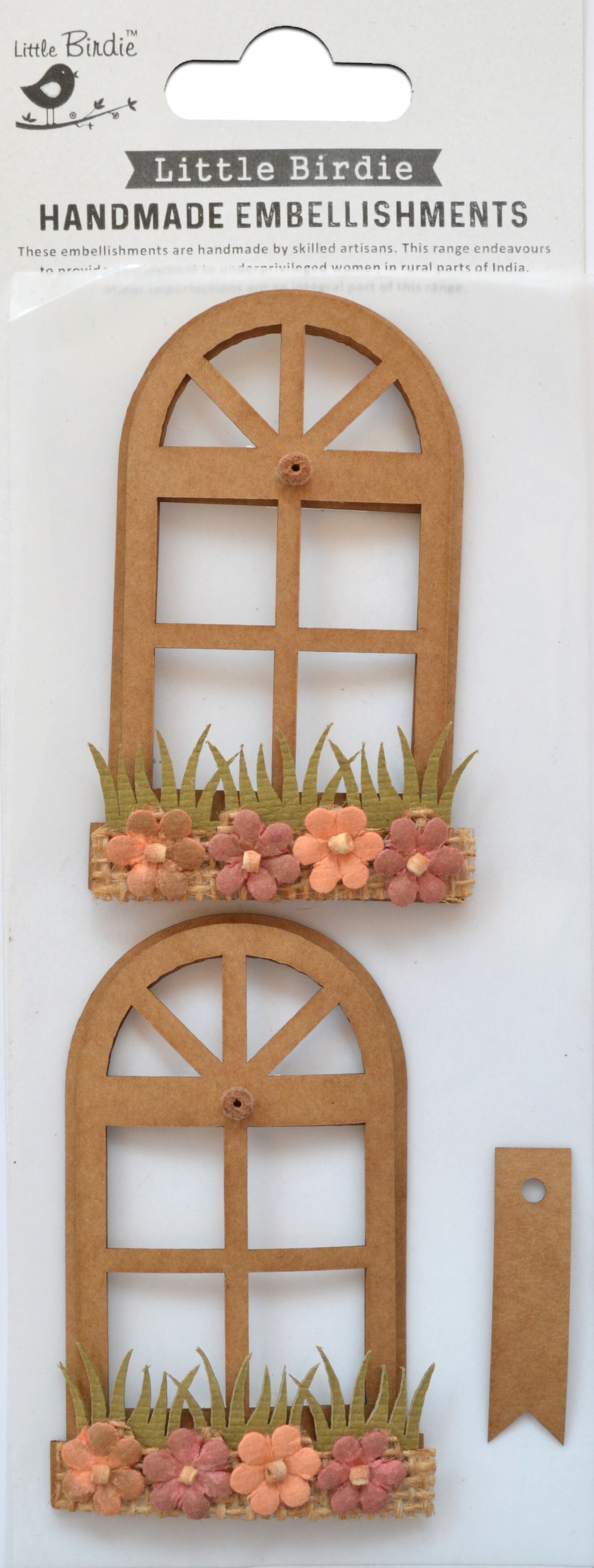 Little Birdie Arch Window Garden 3/Pkg-Shades Of Brown