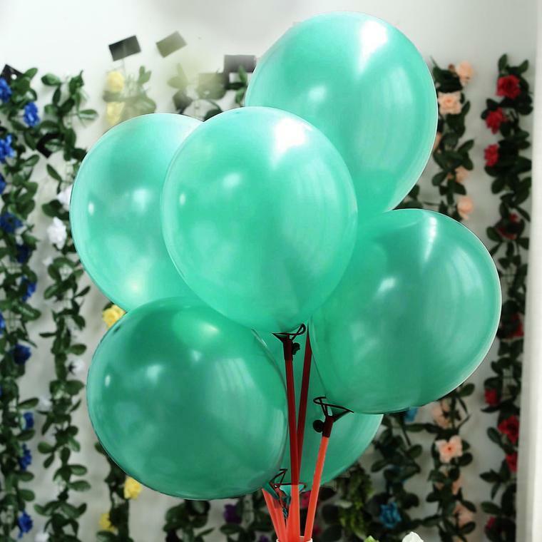25 pcs TURQUOISE 12&#x22; Metallic Latex Balloons