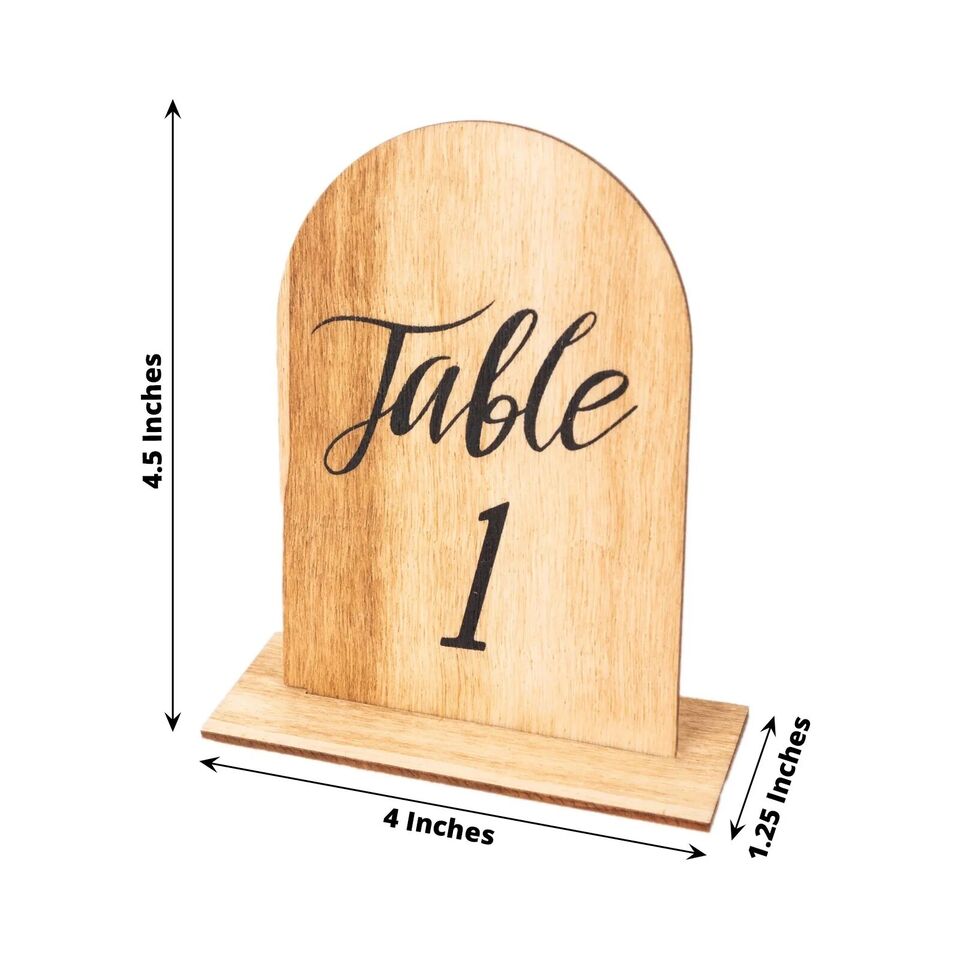 NATURAL 20 Rustic 4.5&#x22; Wooden Arch TABLE NUMBERS 1-20