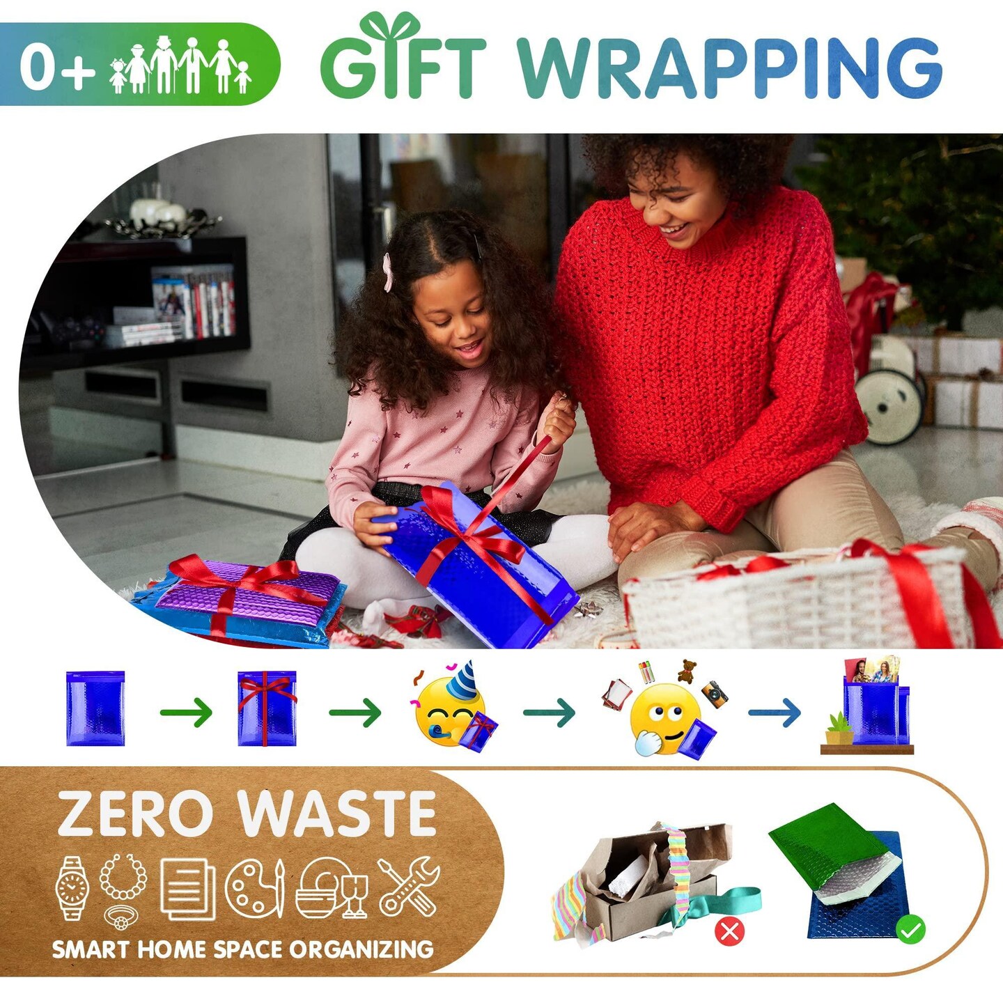 Blue Bubble Mailers 6.5 x 9 Pack of 10 Padded Cushion Mailing Envelopes 6 1/2 x 9 Shipping Bags with Peel and Seal Glamour Blue Metallic Foiled Bag for Mailing Packing