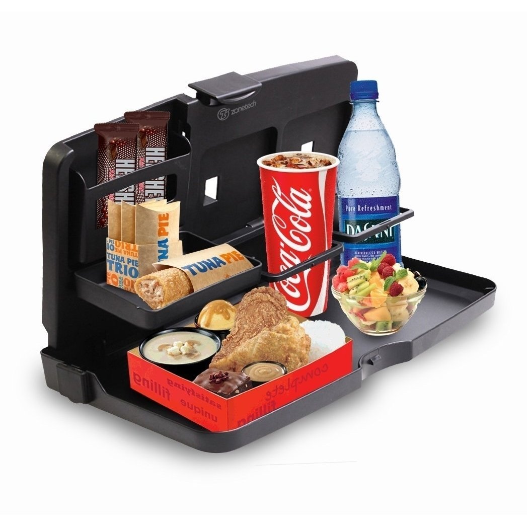 Zone Tech Back Seat Car Travel Food Drink Portable Desk Tray Holder Organizer