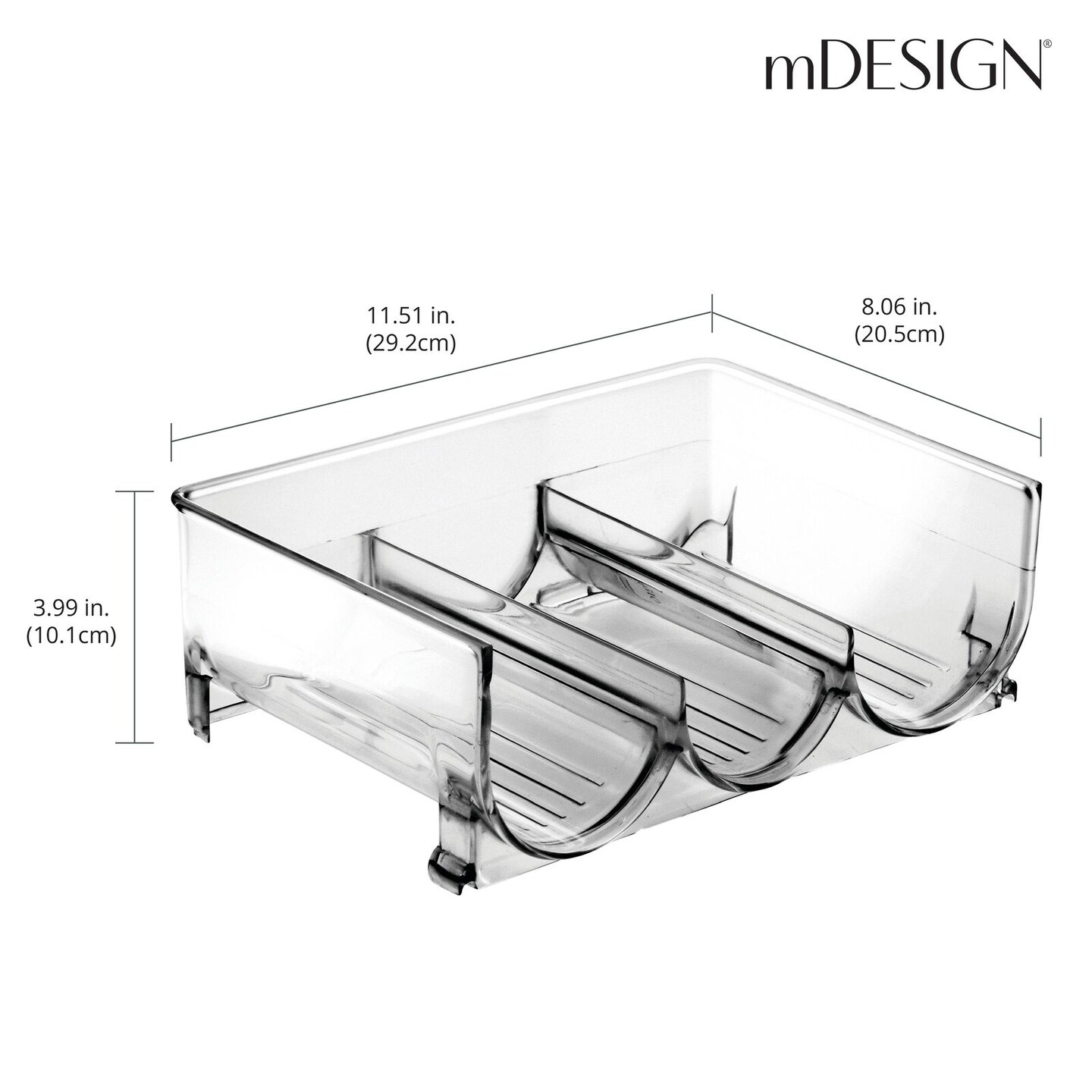 mDesign Plastic Free-Standing Stacking 3 Bottle Storage Rack